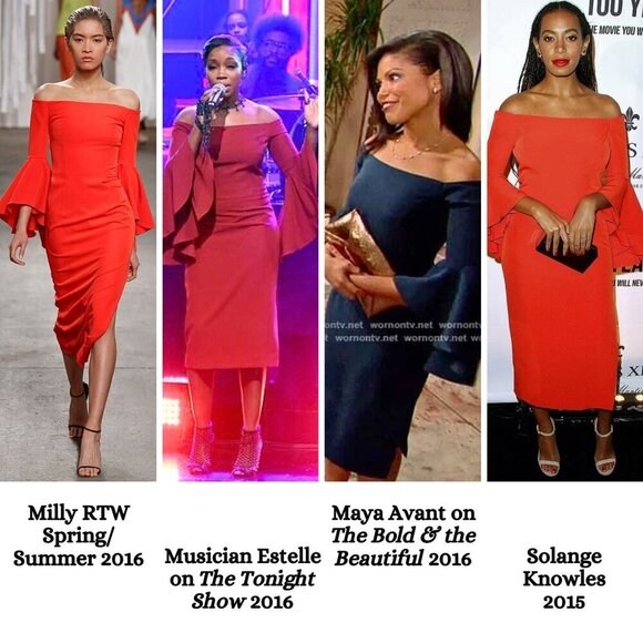 Viral MILLY Selena in Rare Kelly Green Off Shoulder Bell Sleeve Slit Dress - Picture 2 of 10